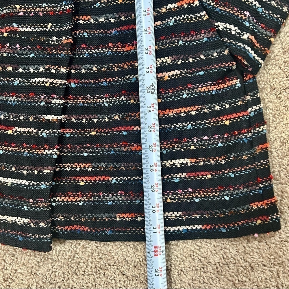 Erin London multicolored stripe zip up asymmetrical jacket with pockets Large - Picture 11 of 14